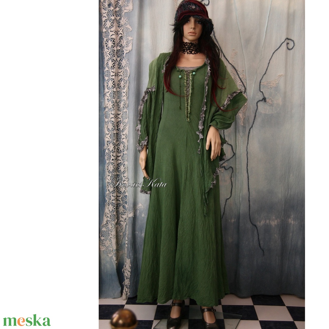 KIRTLE-SZETT - gótikus design szett: pamut ruha, selyem alsóruha, kendő - ruha & divat - női ruha - ruha - Meska.hu KIRTLE-SZETT - gótikus design szett: pamut ruha, selyem alsóruha, kendő - ruha & divat - női ruha - ruha - Meska.hu