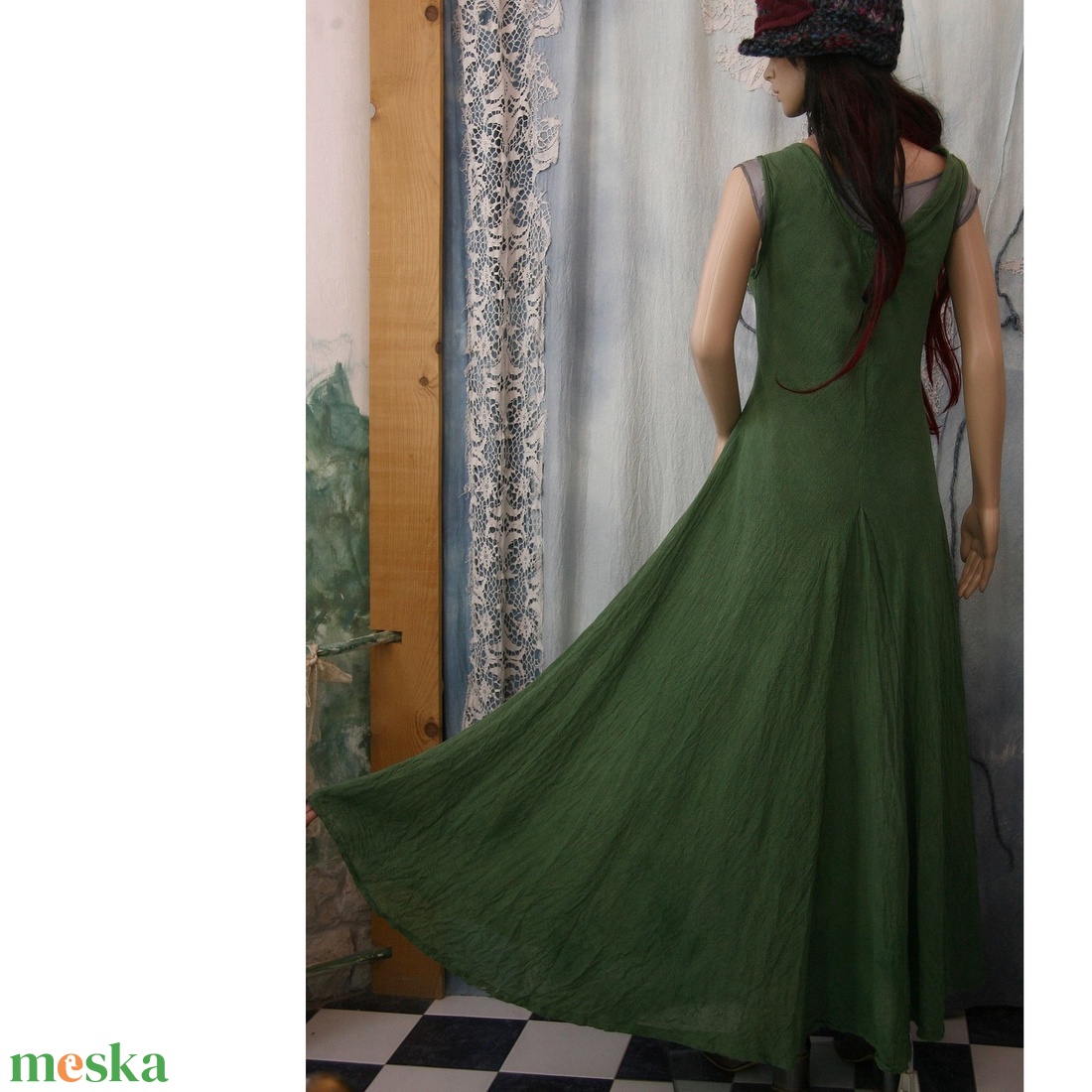  KIRTLE-SZETT - gótikus design szett: pamut ruha, selyem alsóruha, kendő - ruha & divat - női ruha - ruha - Meska.hu
