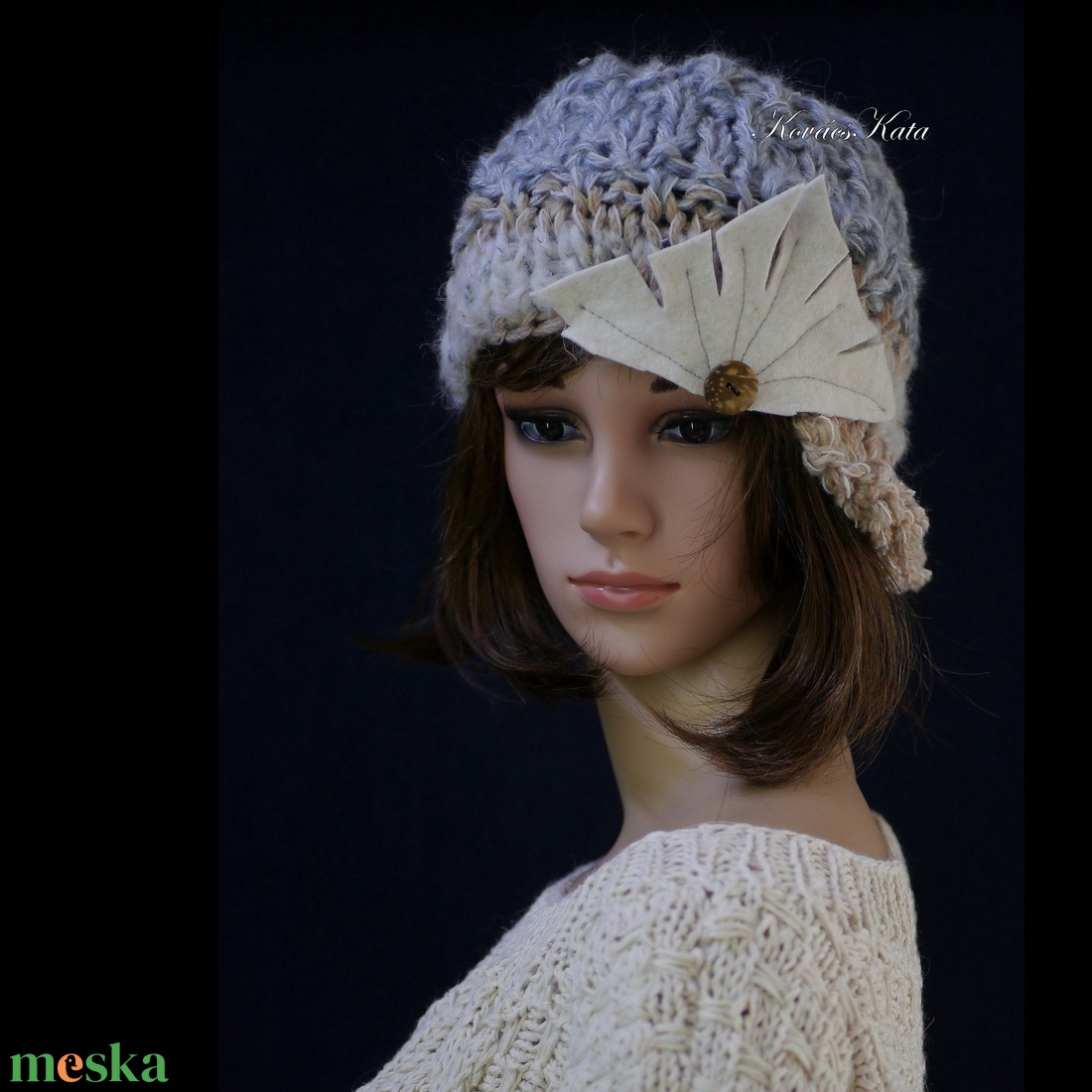 CLOCHE-ART - extravagáns kézzel kötött kalap, sapka / mogyoró-kék - ruha & divat - sál, sapka, kendő - kalap - Meska.hu CLOCHE-ART - extravagáns kézzel kötött kalap, sapka / mogyoró-kék - ruha & divat - sál, sapka, kendő - kalap - Meska.hu
