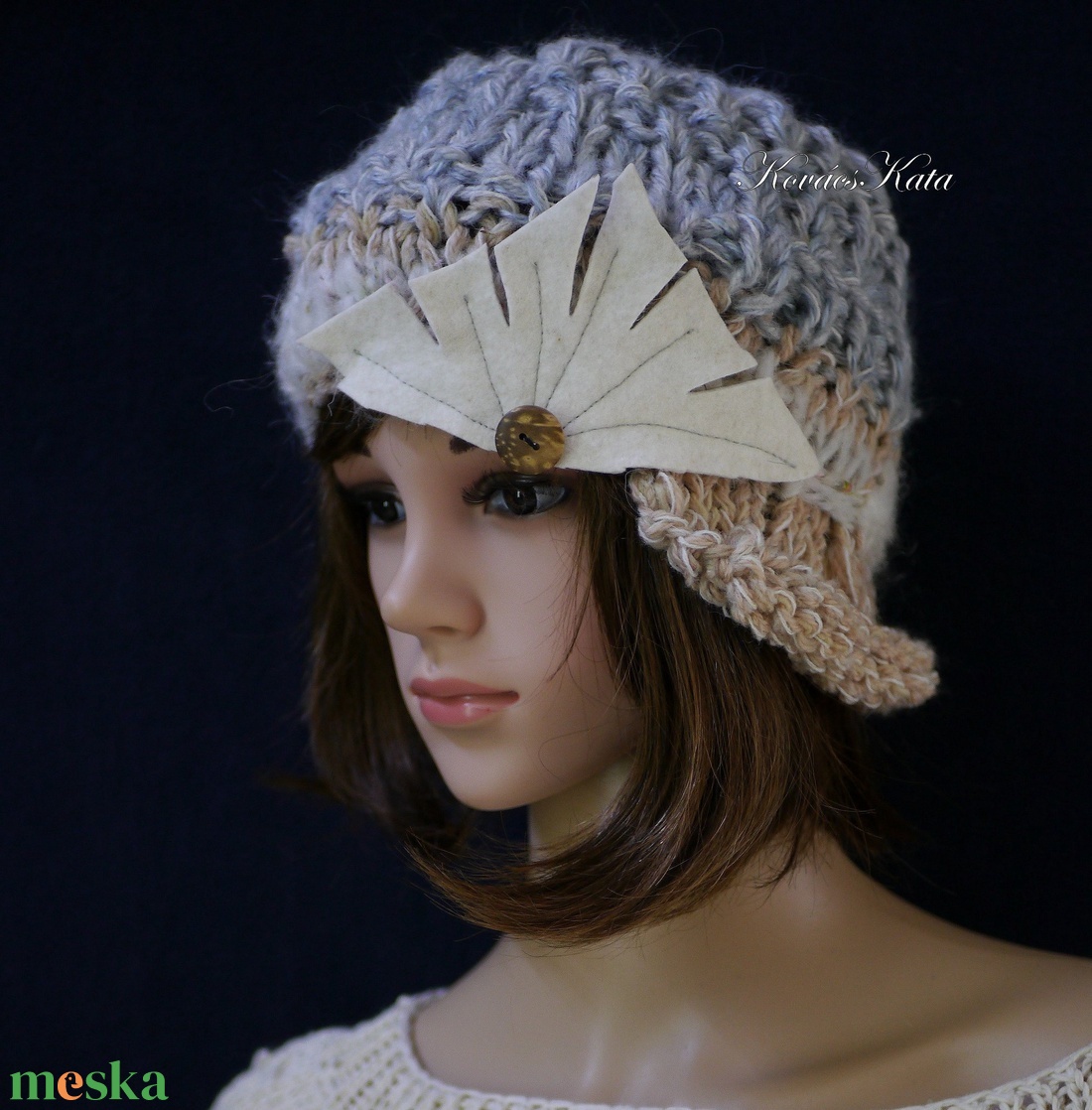 CLOCHE-ART - extravagáns kézzel kötött kalap, sapka / mogyoró-kék - ruha & divat - sál, sapka, kendő - kalap - Meska.hu CLOCHE-ART - extravagáns kézzel kötött kalap, sapka / mogyoró-kék - ruha & divat - sál, sapka, kendő - kalap - Meska.hu