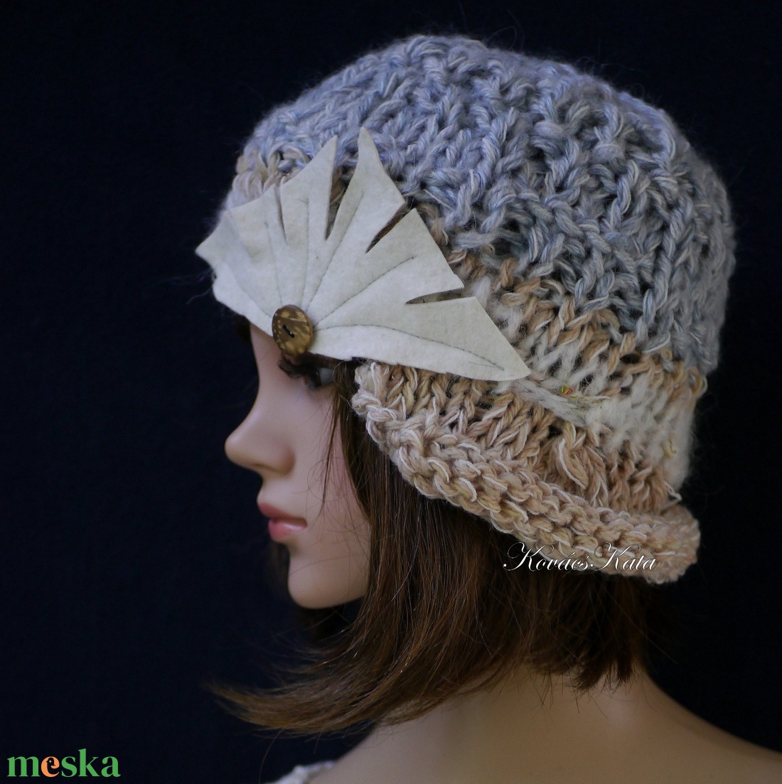 CLOCHE-ART - extravagáns kézzel kötött kalap, sapka / mogyoró-kék - ruha & divat - sál, sapka, kendő - kalap - Meska.hu CLOCHE-ART - extravagáns kézzel kötött kalap, sapka / mogyoró-kék - ruha & divat - sál, sapka, kendő - kalap - Meska.hu