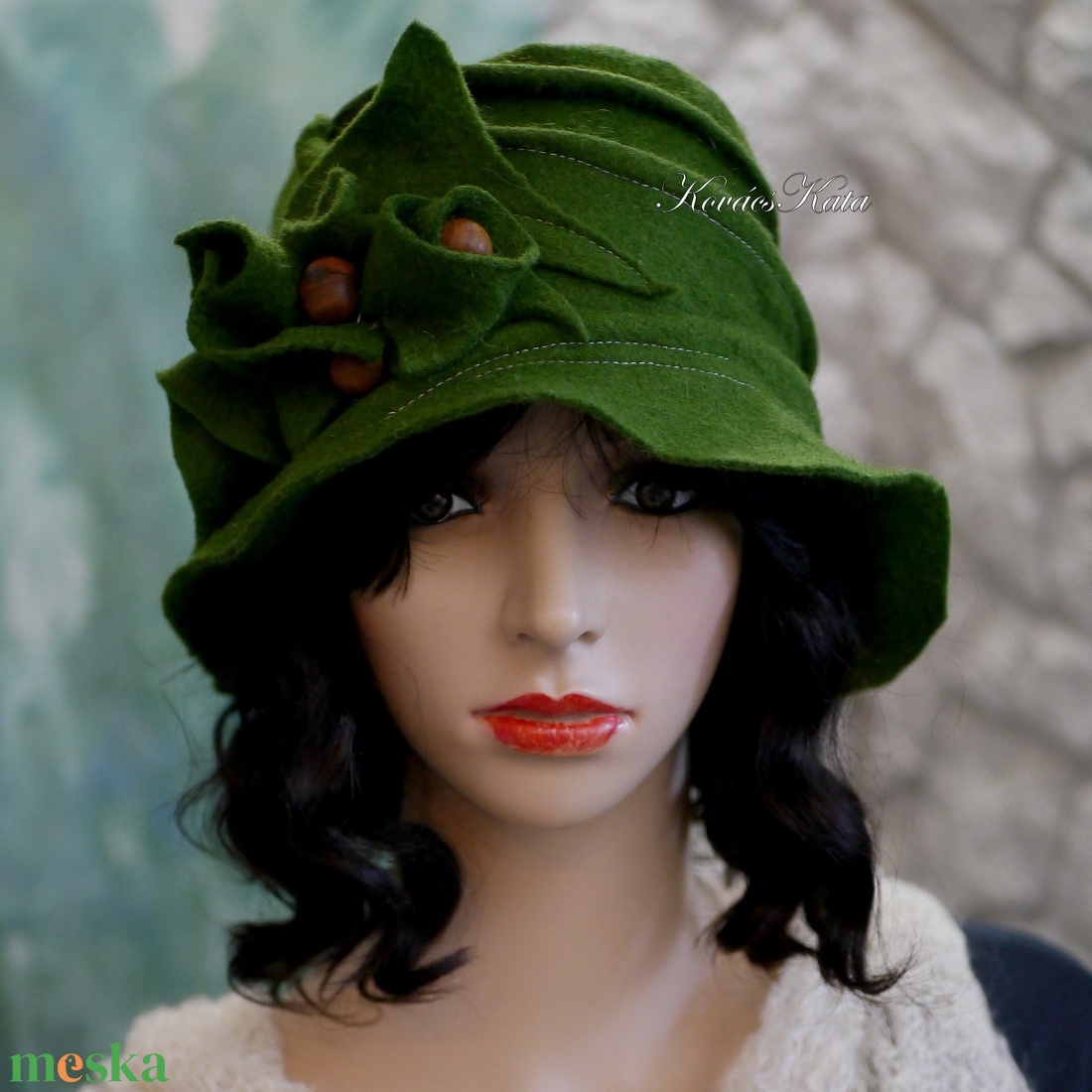 ZORA / erdő-zöld - flapper design filc-kalap - ruha & divat - sál, sapka, kendő - kalap - Meska.hu ZORA / erdő-zöld - flapper design filc-kalap - ruha & divat - sál, sapka, kendő - kalap - Meska.hu