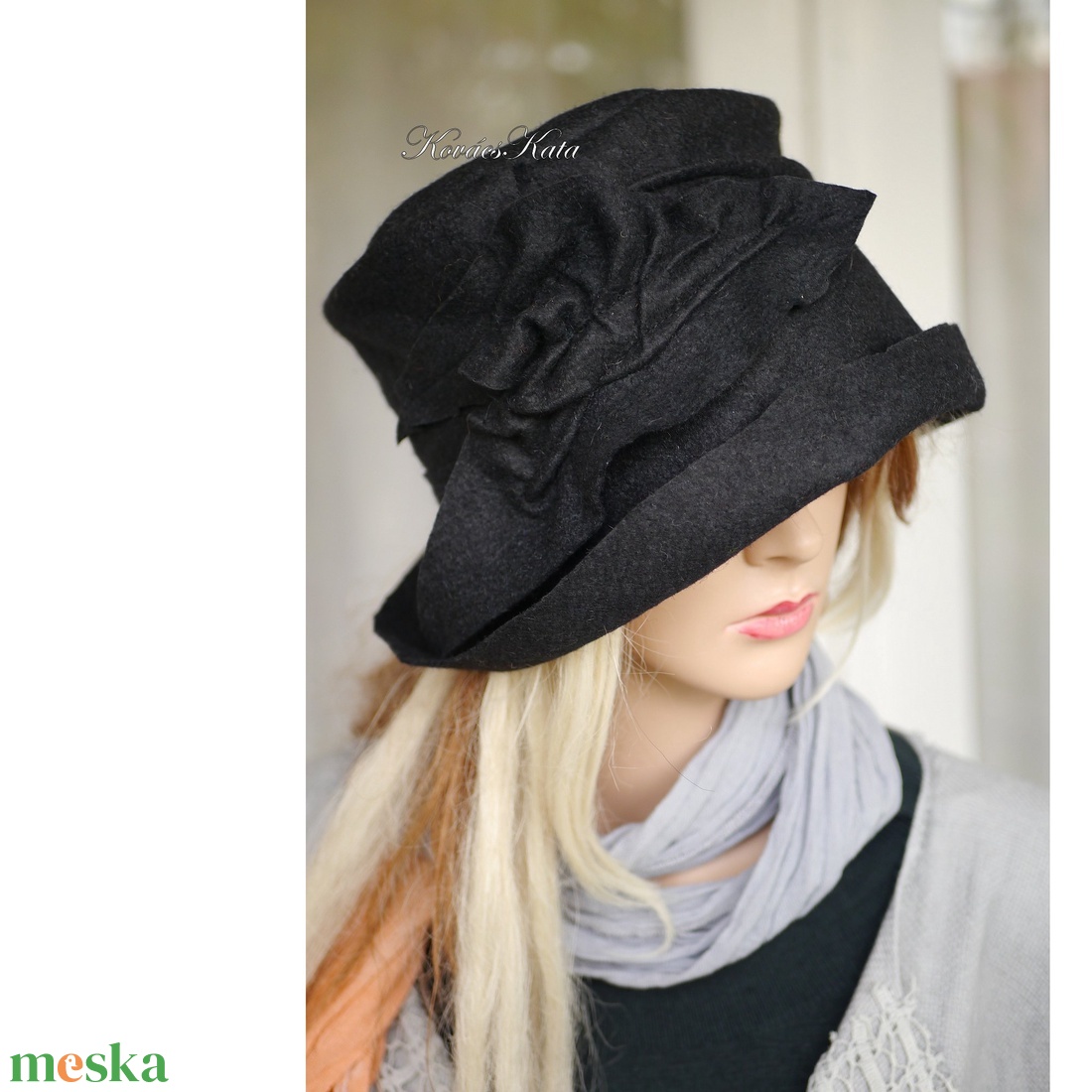 FILC-CLOCHE - design kalap / fekete - ruha & divat - sál, sapka, kendő - kalap - Meska.hu FILC-CLOCHE - design kalap / fekete - ruha & divat - sál, sapka, kendő - kalap - Meska.hu