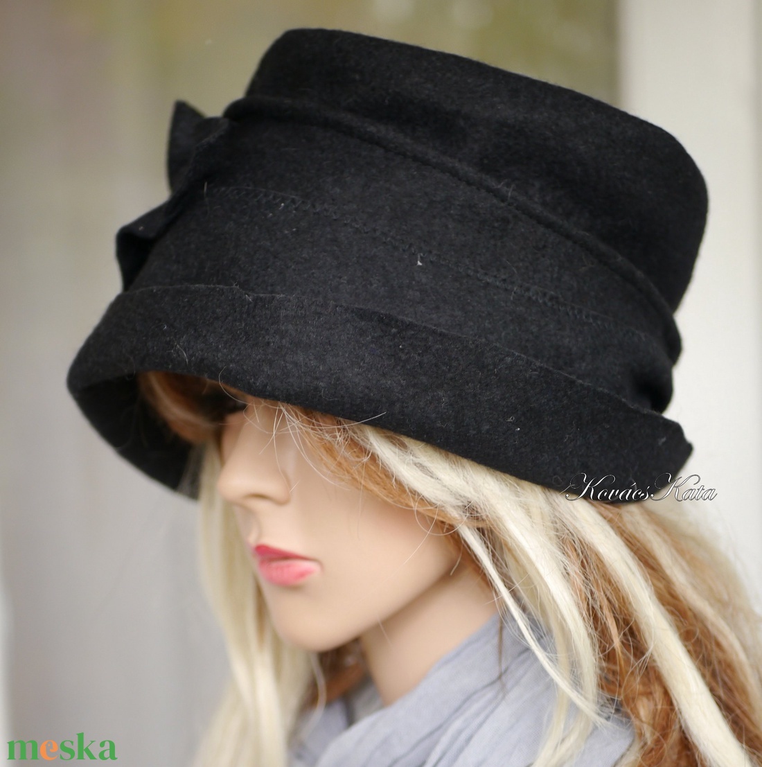 FILC-CLOCHE - design kalap / fekete - ruha & divat - sál, sapka, kendő - kalap - Meska.hu FILC-CLOCHE - design kalap / fekete - ruha & divat - sál, sapka, kendő - kalap - Meska.hu