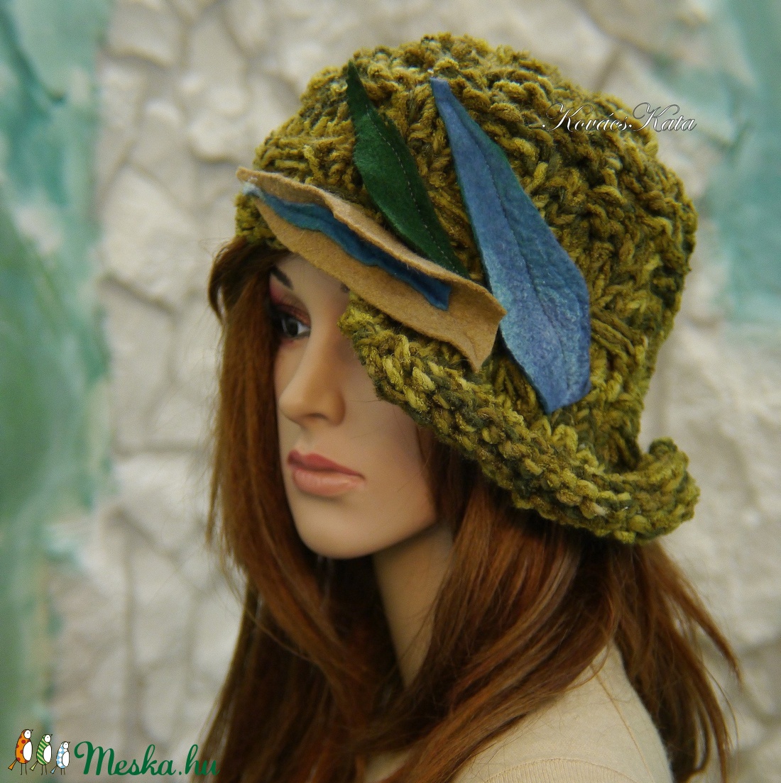 CLOCHE-ART - extravagáns kézzel kötött kalap, sapka / olív - ruha & divat - sál, sapka, kendő - sapka - Meska.hu CLOCHE-ART - extravagáns kézzel kötött kalap, sapka / olív - ruha & divat - sál, sapka, kendő - sapka - Meska.hu