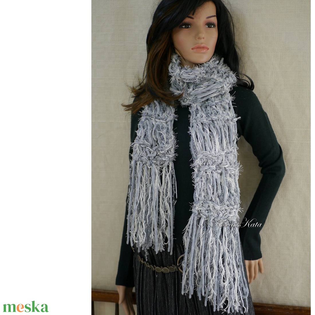 FRINGE SHAWL - extra-vastag kézzel kötött hosszú-rojtos sál / szürke mix - ruha & divat - sál, sapka, kendő - sál - Meska.hu FRINGE SHAWL - extra-vastag kézzel kötött hosszú-rojtos sál / szürke mix - ruha & divat - sál, sapka, kendő - sál - Meska.hu
