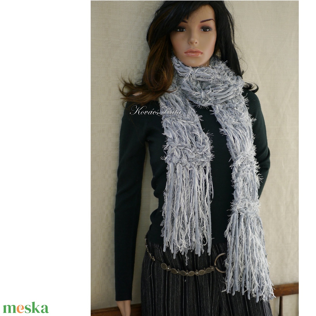 FRINGE SHAWL - extra-vastag kézzel kötött hosszú-rojtos sál / szürke mix - ruha & divat - sál, sapka, kendő - sál - Meska.hu FRINGE SHAWL - extra-vastag kézzel kötött hosszú-rojtos sál / szürke mix - ruha & divat - sál, sapka, kendő - sál - Meska.hu