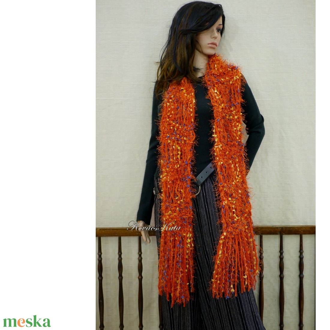 FRINGE SHAWL - extra-vastag kézzel kötött hosszú-rojtos sál / narancs - ruha & divat - sál, sapka, kendő - sál - Meska.hu FRINGE SHAWL - extra-vastag kézzel kötött hosszú-rojtos sál / narancs - ruha & divat - sál, sapka, kendő - sál - Meska.hu