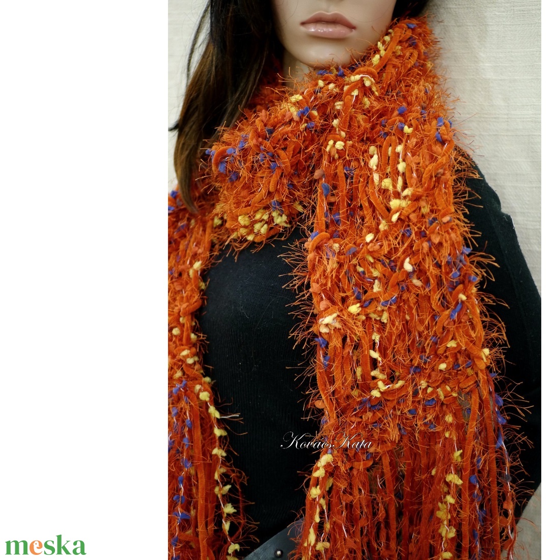 FRINGE SHAWL - extra-vastag kézzel kötött hosszú-rojtos sál / narancs - ruha & divat - sál, sapka, kendő - sál - Meska.hu FRINGE SHAWL - extra-vastag kézzel kötött hosszú-rojtos sál / narancs - ruha & divat - sál, sapka, kendő - sál - Meska.hu