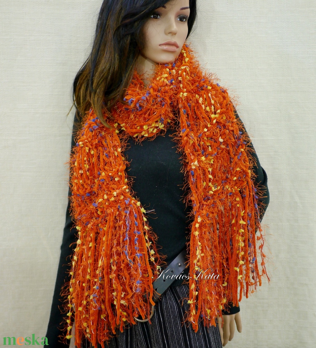 FRINGE SHAWL - extra-vastag kézzel kötött hosszú-rojtos sál / narancs - ruha & divat - sál, sapka, kendő - sál - Meska.hu FRINGE SHAWL - extra-vastag kézzel kötött hosszú-rojtos sál / narancs - ruha & divat - sál, sapka, kendő - sál - Meska.hu
