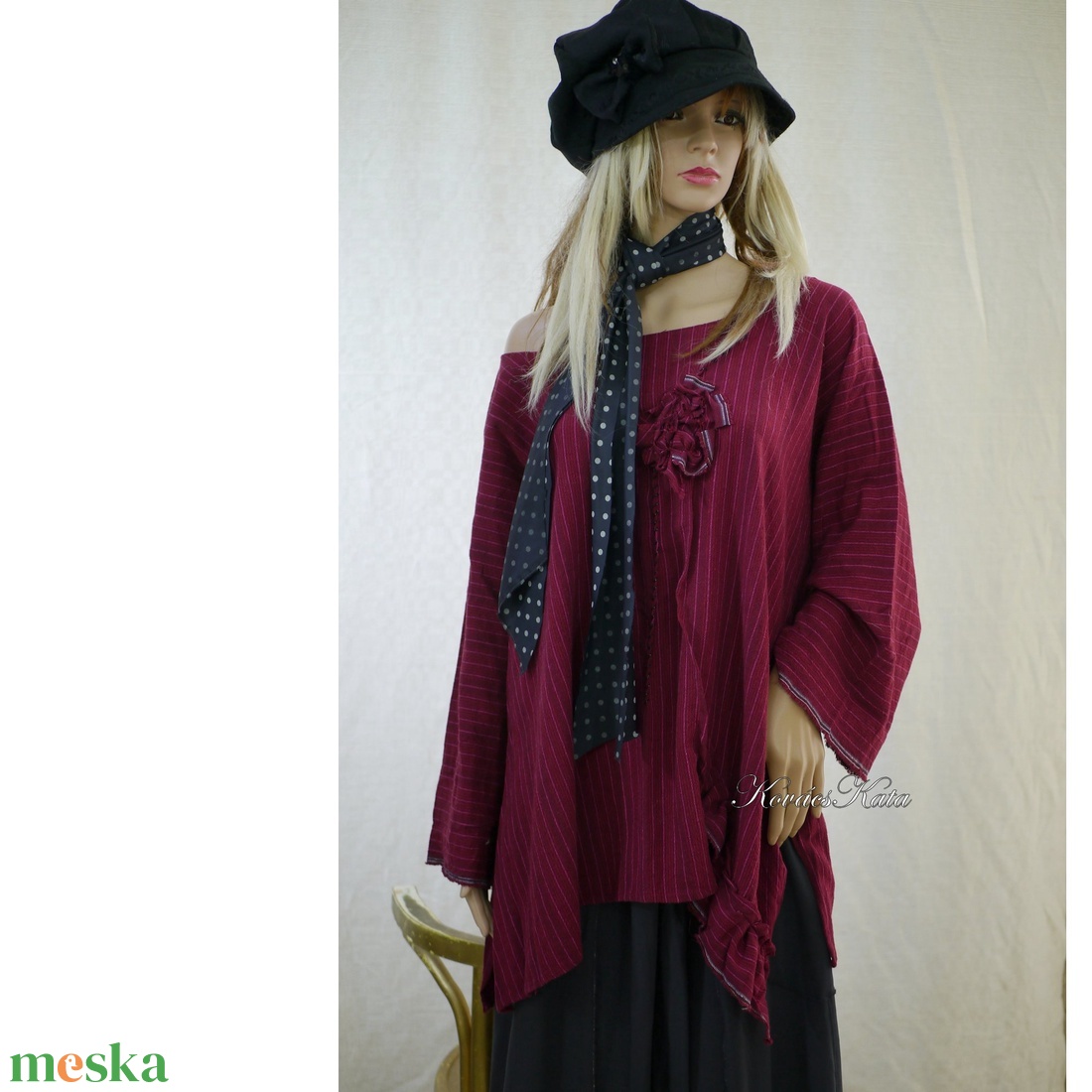 MARGO - bohém lagenlook len-tunika / bordó - ruha & divat - női ruha - tunika - Meska.hu MARGO - bohém lagenlook len-tunika / bordó - ruha & divat - női ruha - tunika - Meska.hu