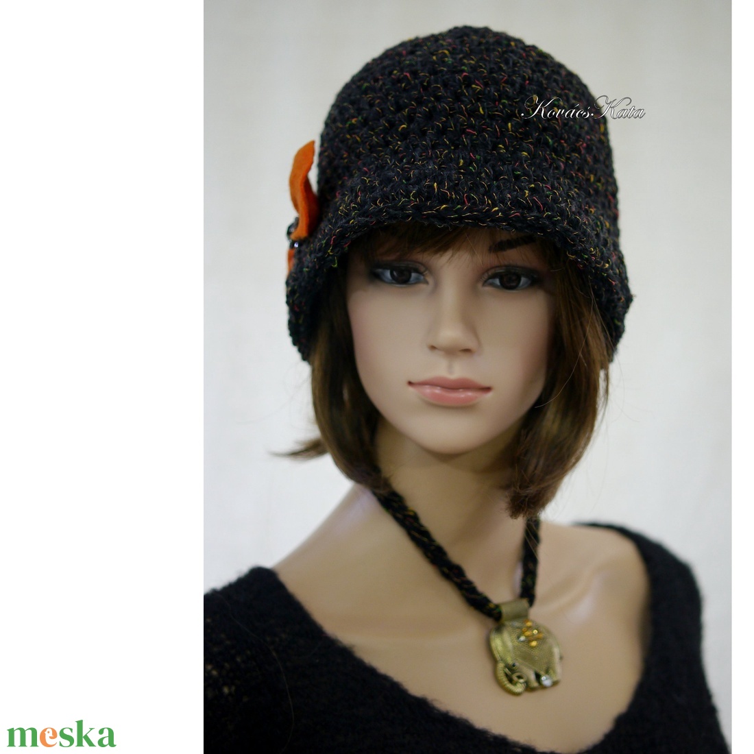 EDINA - horgolt flapper kalap  - ruha & divat - sál, sapka, kendő - kalap - Meska.hu