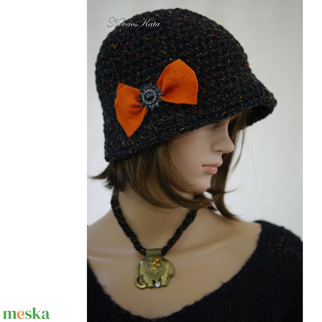EDINA - horgolt flapper kalap  - ruha & divat - sál, sapka, kendő - kalap - Meska.hu