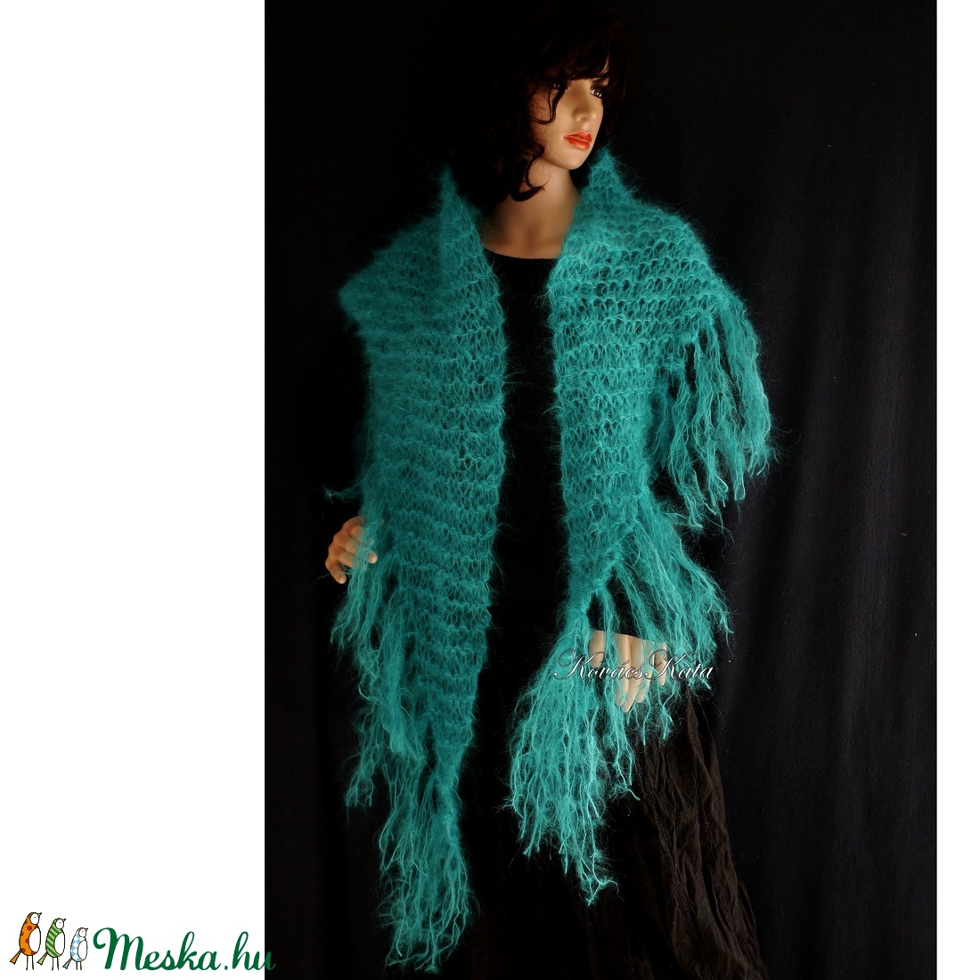SZELLŐ-KENDŐ - kézzel kötött mohair vállkendő / türkiz-zöld - ruha & divat - sál, sapka, kendő - vállkendő - Meska.hu SZELLŐ-KENDŐ - kézzel kötött mohair vállkendő / türkiz-zöld - ruha & divat - sál, sapka, kendő - vállkendő - Meska.hu