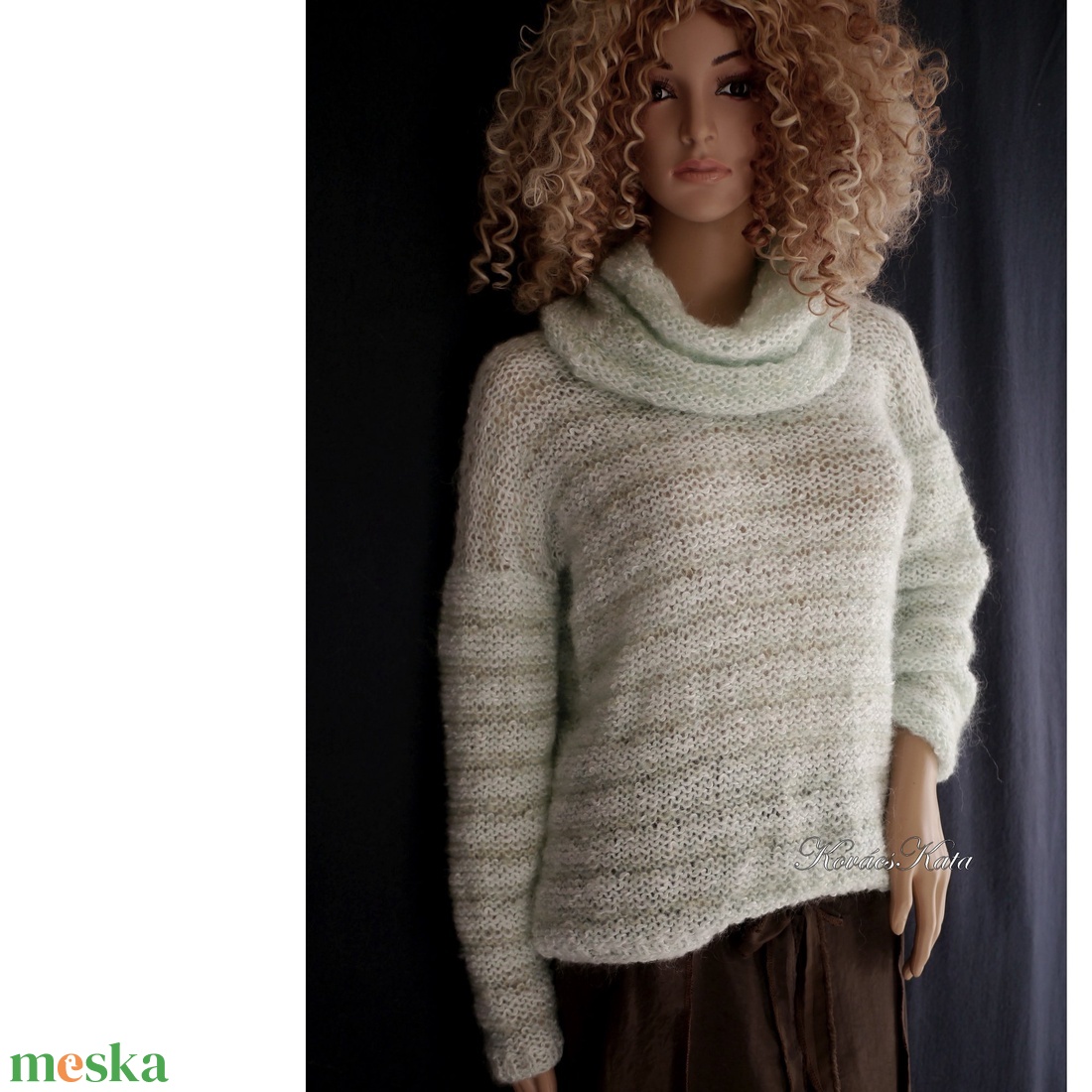 MENTA MOHAIR-PULCSI - exkluzív kézzel kötött pulóver kámzsával - ruha & divat - női ruha - pulóver - Meska.hu MENTA MOHAIR-PULCSI - exkluzív kézzel kötött pulóver kámzsával - ruha & divat - női ruha - pulóver - Meska.hu