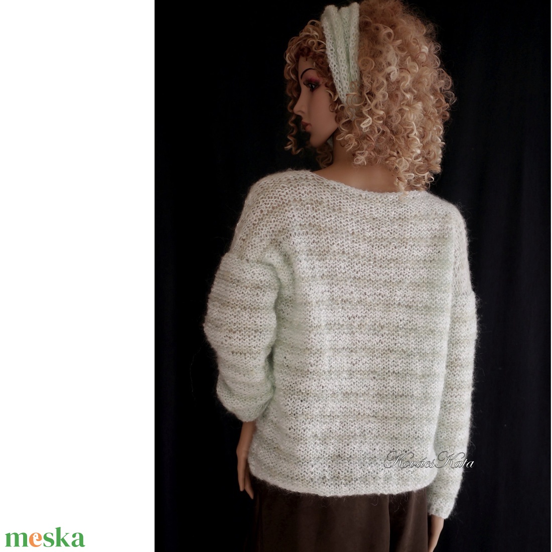 MENTA MOHAIR-PULCSI - exkluzív kézzel kötött pulóver kámzsával - ruha & divat - női ruha - pulóver - Meska.hu MENTA MOHAIR-PULCSI - exkluzív kézzel kötött pulóver kámzsával - ruha & divat - női ruha - pulóver - Meska.hu