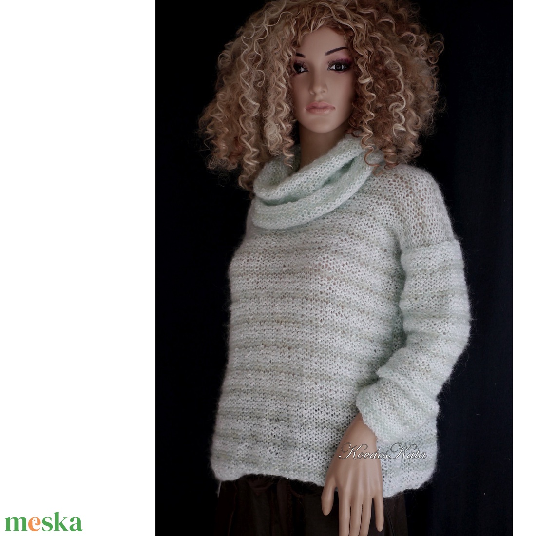 MENTA MOHAIR-PULCSI - exkluzív kézzel kötött pulóver kámzsával - ruha & divat - női ruha - pulóver - Meska.hu MENTA MOHAIR-PULCSI - exkluzív kézzel kötött pulóver kámzsával - ruha & divat - női ruha - pulóver - Meska.hu