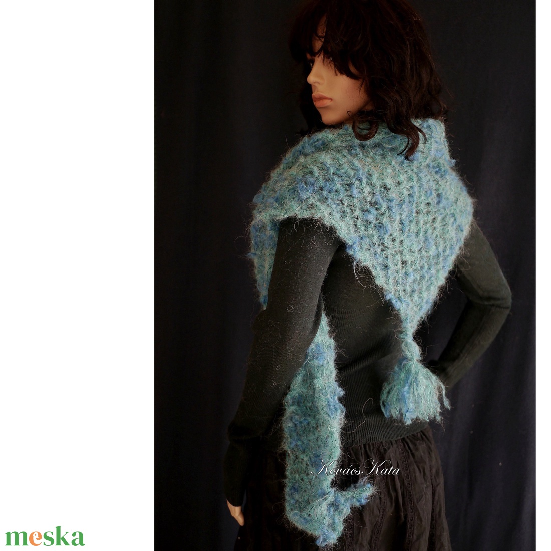 MIMI - kézzel kötött mohair vállkendő / türkiz - ruha & divat - sál, sapka, kendő - vállkendő - Meska.hu MIMI - kézzel kötött mohair vállkendő / türkiz - ruha & divat - sál, sapka, kendő - vállkendő - Meska.hu
