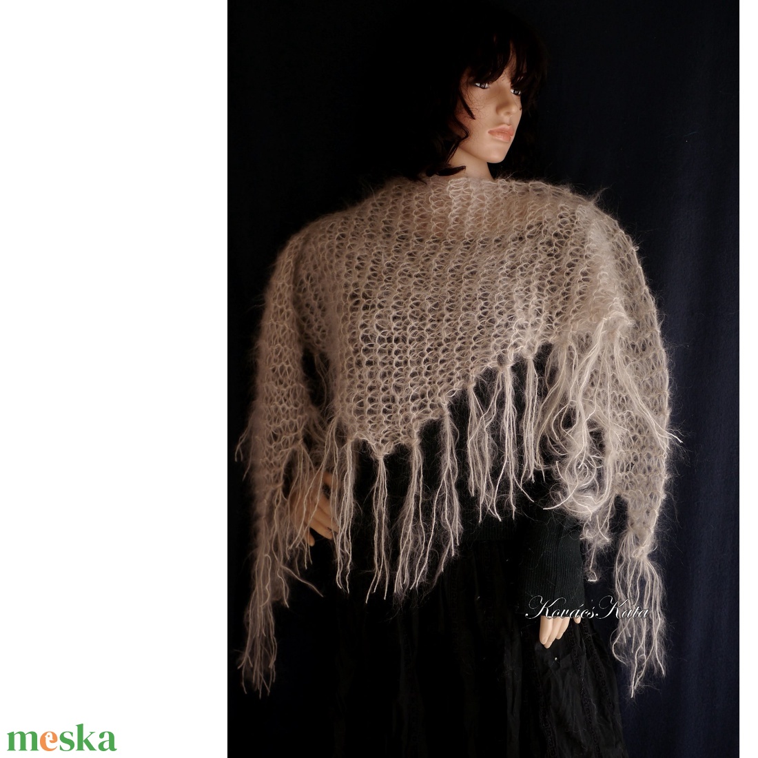 SZELLŐ-KENDŐ - kézzel kötött mohair vállkendő / sand - ruha & divat - sál, sapka, kendő - vállkendő - Meska.hu SZELLŐ-KENDŐ - kézzel kötött mohair vállkendő / sand - ruha & divat - sál, sapka, kendő - vállkendő - Meska.hu