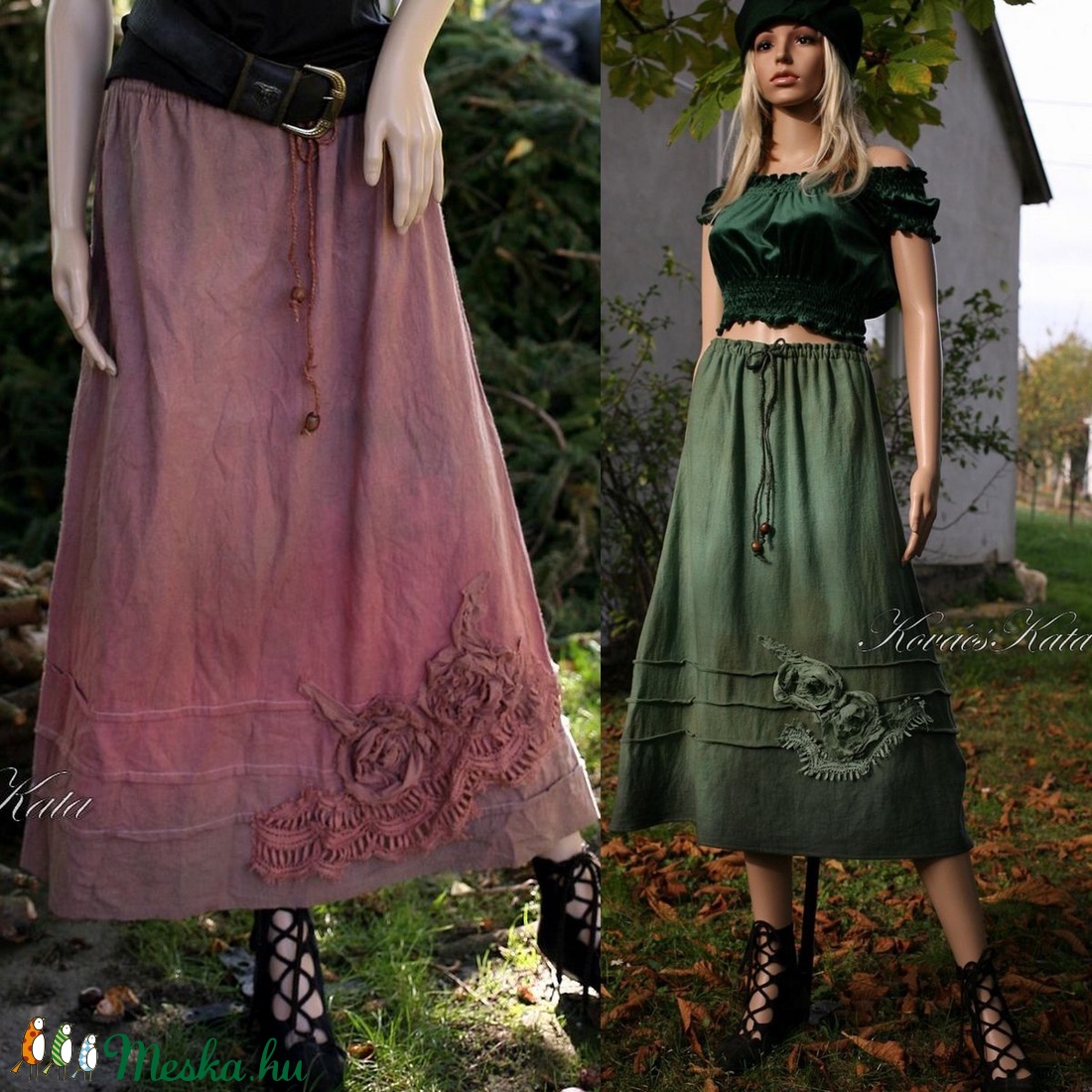 KINGA - artsy design szoknya - ruha & divat - női ruha - szoknya - Meska.hu