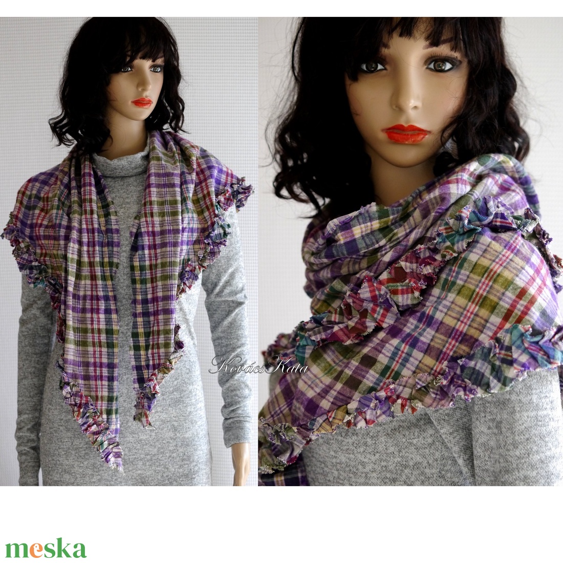 FODROS FLANEL KENDŐ - bohém sál-kendő, vállkendő / multicolor - ruha & divat - sál, sapka, kendő - vállkendő - Meska.hu