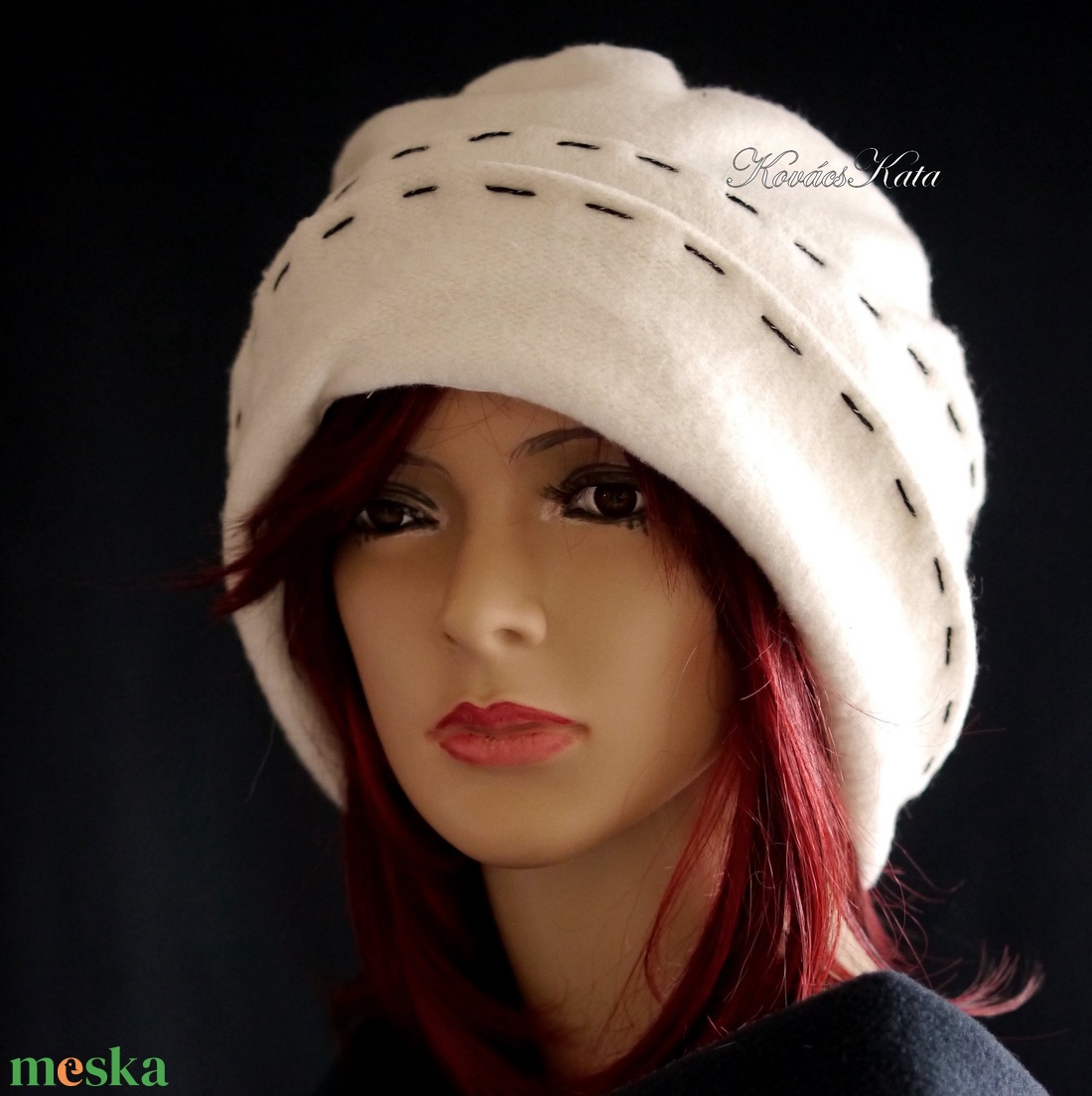 CATRINA - applikált design kalap / fehér-fekete - ruha & divat - sál, sapka, kendő - kalap - Meska.hu CATRINA - applikált design kalap / fehér-fekete - ruha & divat - sál, sapka, kendő - kalap - Meska.hu