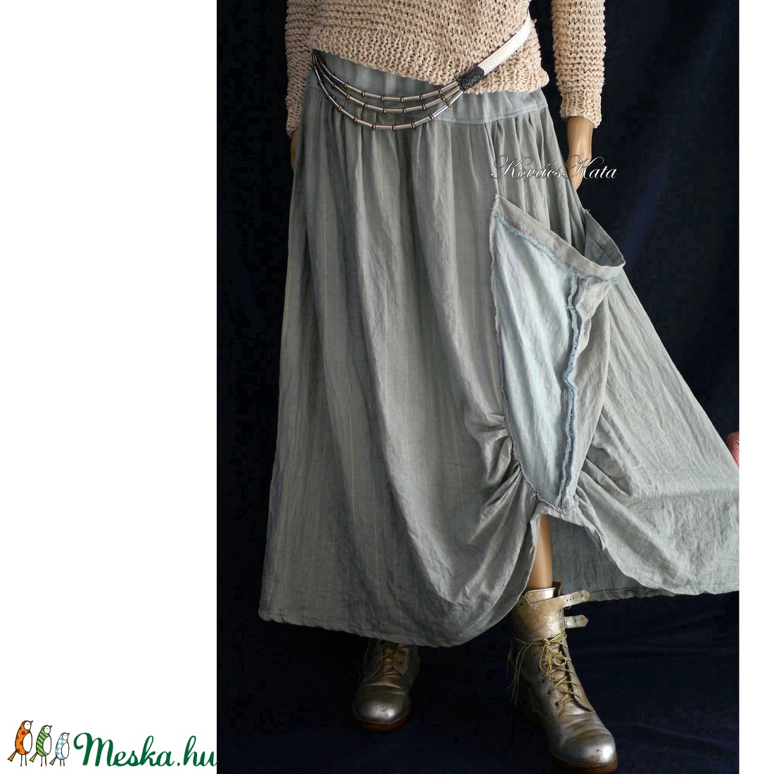 LUCA-SZOKNYA / jade - artsy lagenlook design szoknya - ruha & divat - női ruha - szoknya - Meska.hu