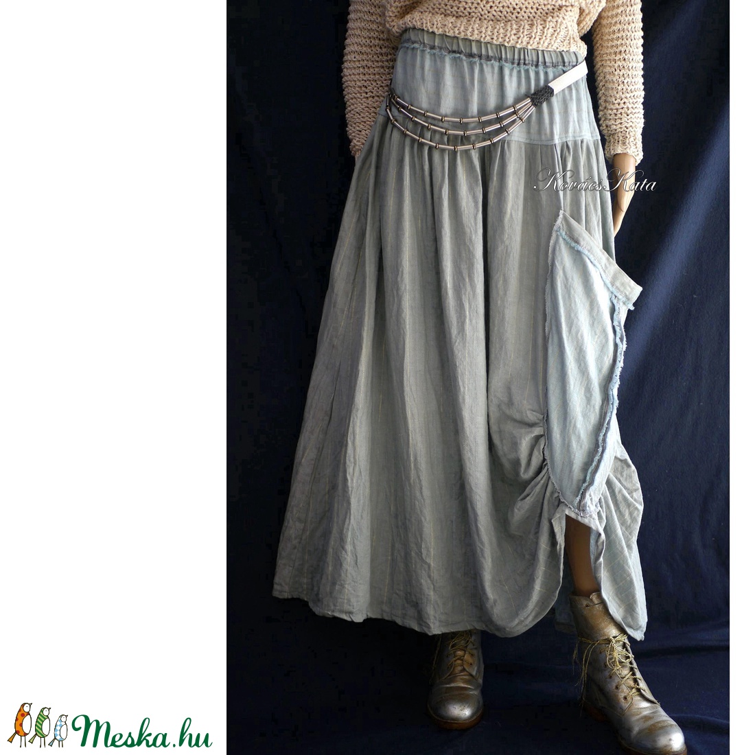LUCA-SZOKNYA / jade - artsy lagenlook design szoknya - ruha & divat - női ruha - szoknya - Meska.hu