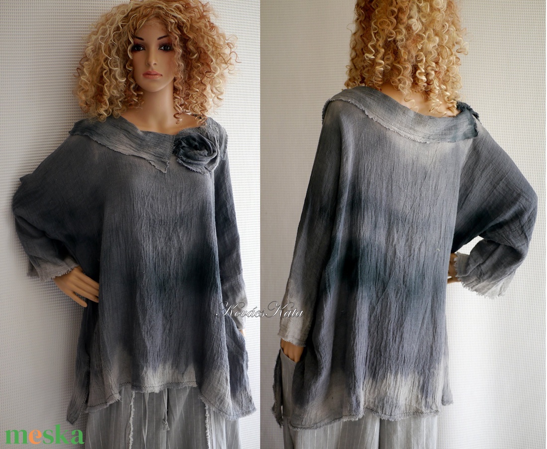 ANTRACITKA - artsy lagenlook design poncsó, géz tunika - ruha & divat - női ruha - poncsó - Meska.hu ANTRACITKA - artsy lagenlook design poncsó, géz tunika - ruha & divat - női ruha - poncsó - Meska.hu