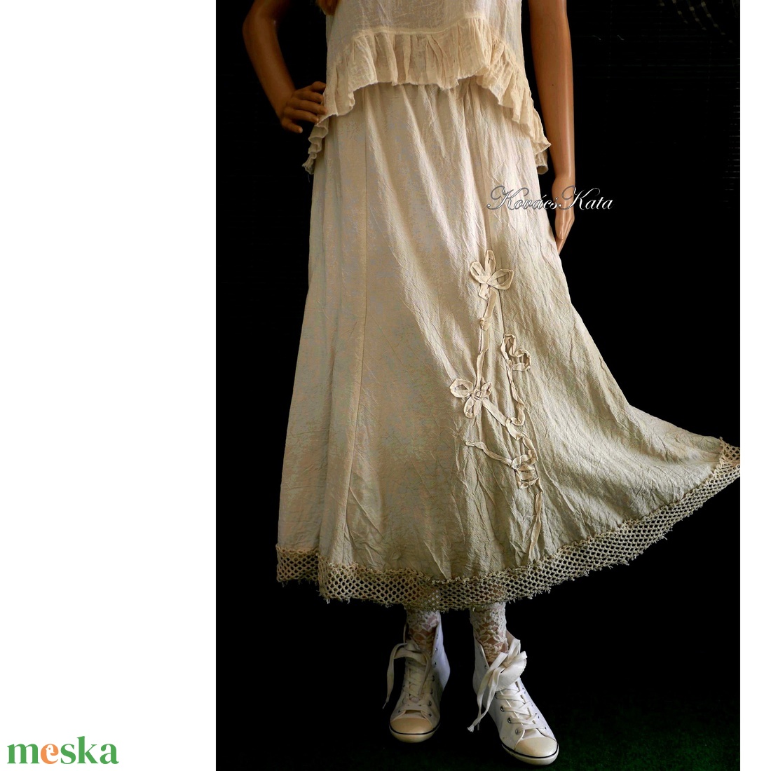 ELLI - shabby chic vászonszoknya / keki - ruha & divat - női ruha - szoknya - Meska.hu ELLI - shabby chic vászonszoknya / keki - ruha & divat - női ruha - szoknya - Meska.hu