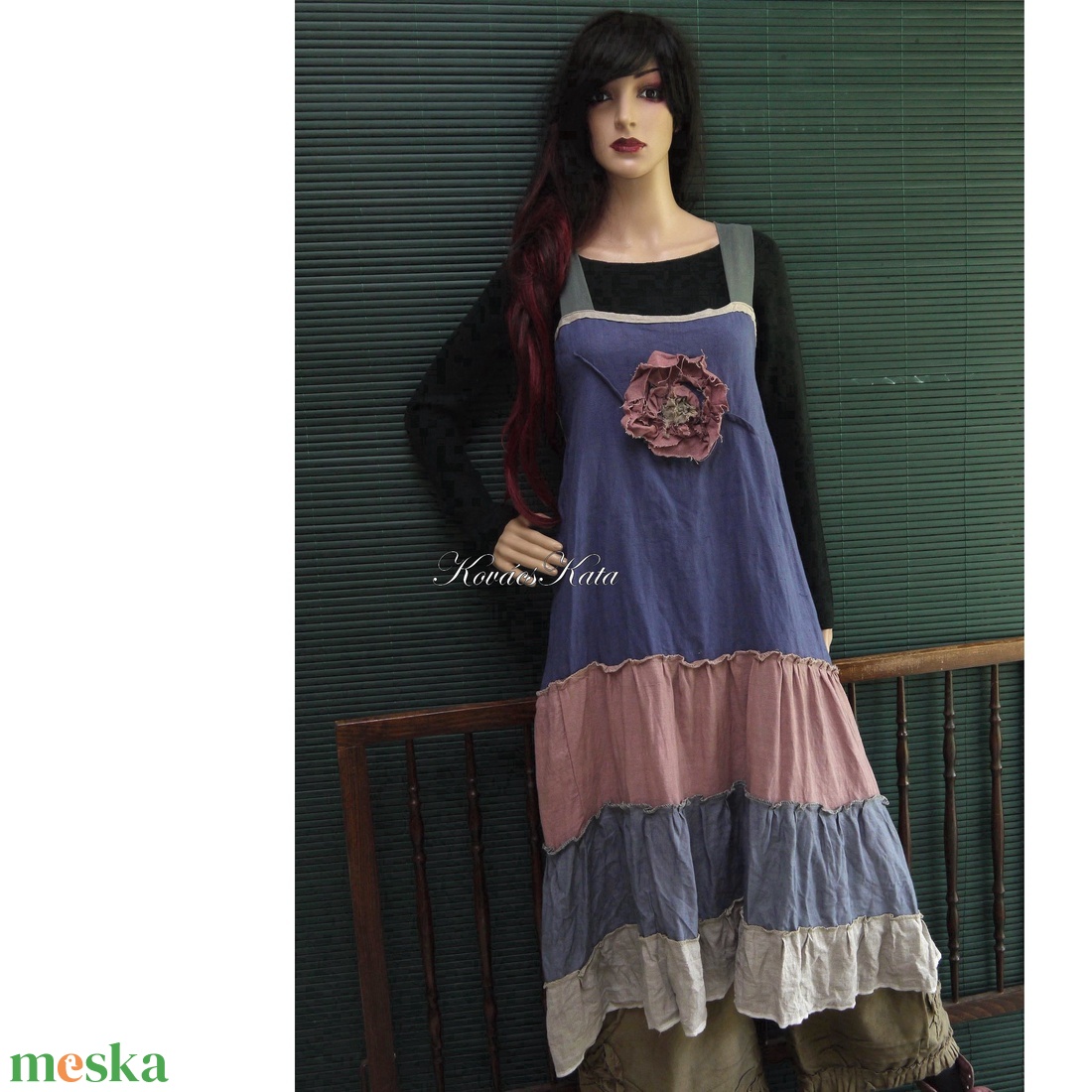 ARTSY SLIP / SÁVOS - lagenlook design kötényruha - ruha & divat - női ruha - ruha - Meska.hu