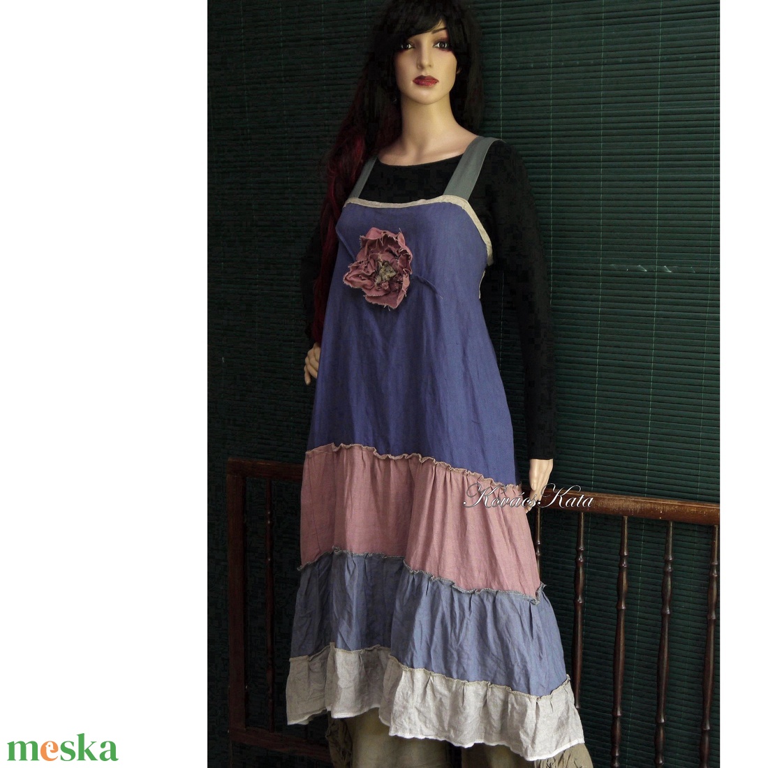 ARTSY SLIP / SÁVOS - lagenlook design kötényruha - ruha & divat - női ruha - ruha - Meska.hu