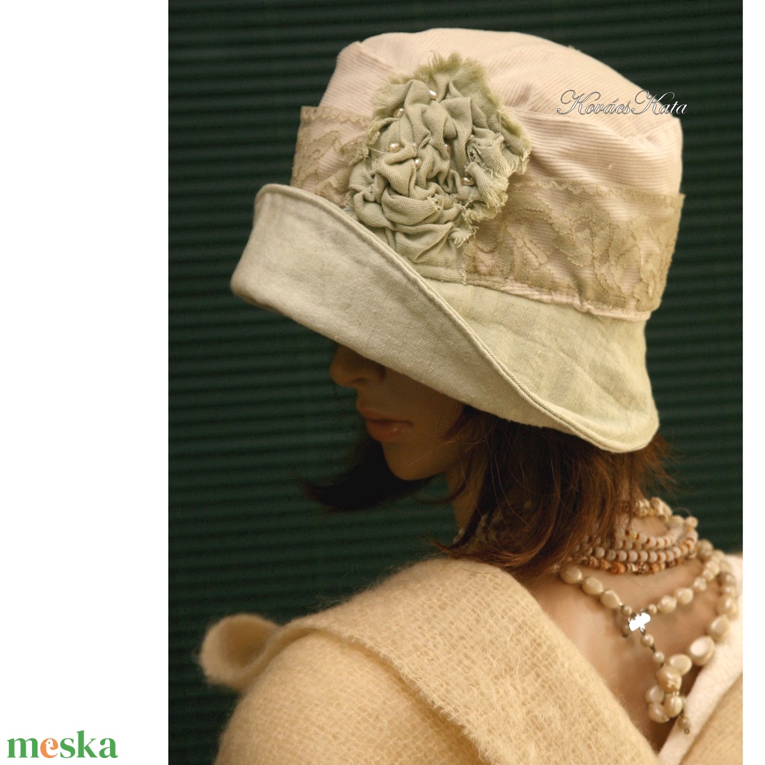 ZSELYKE cloche - romantikus design kalap - ruha & divat - sál, sapka, kendő - kalap - Meska.hu