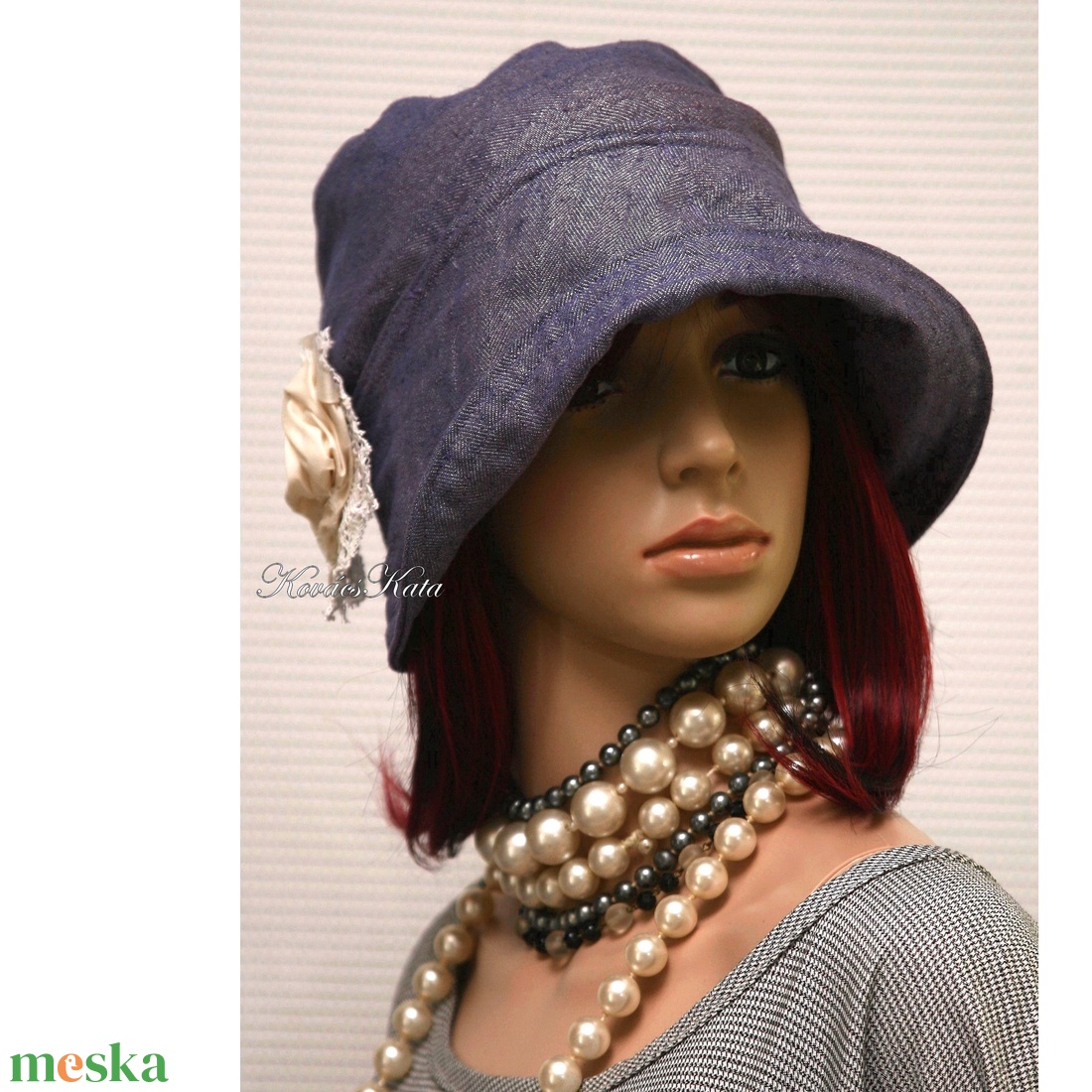 MALINKA cloche  -  flapper kalap - ruha & divat - sál, sapka, kendő - kalap - Meska.hu