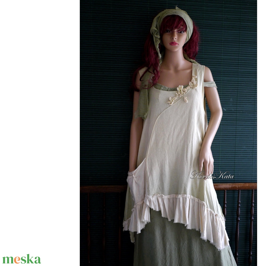 ILMA - burett-selyem tunika, shabby chic kötényruha - ruha & divat - női ruha - tunika - Meska.hu ILMA - burett-selyem tunika, shabby chic kötényruha - ruha & divat - női ruha - tunika - Meska.hu