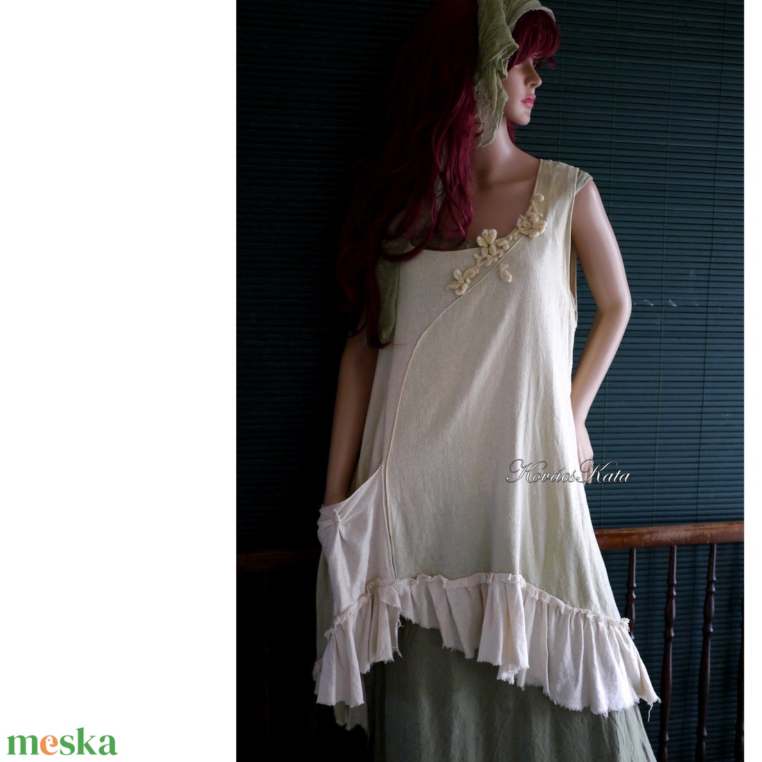 ILMA - burett-selyem tunika, shabby chic kötényruha - ruha & divat - női ruha - tunika - Meska.hu ILMA - burett-selyem tunika, shabby chic kötényruha - ruha & divat - női ruha - tunika - Meska.hu