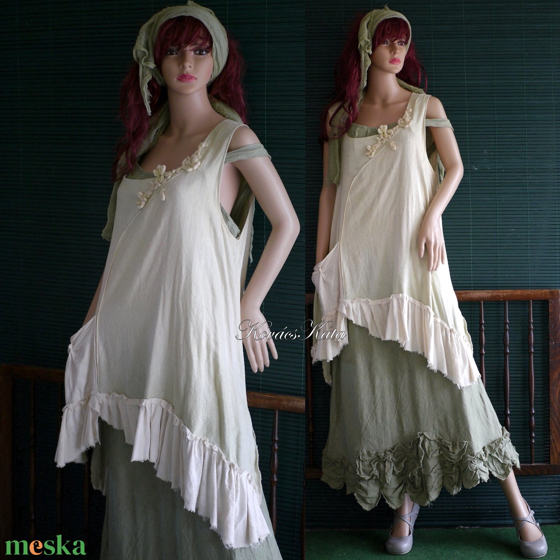 ILMA - burett-selyem tunika, shabby chic kötényruha - ruha & divat - női ruha - tunika - Meska.hu ILMA - burett-selyem tunika, shabby chic kötényruha - ruha & divat - női ruha - tunika - Meska.hu