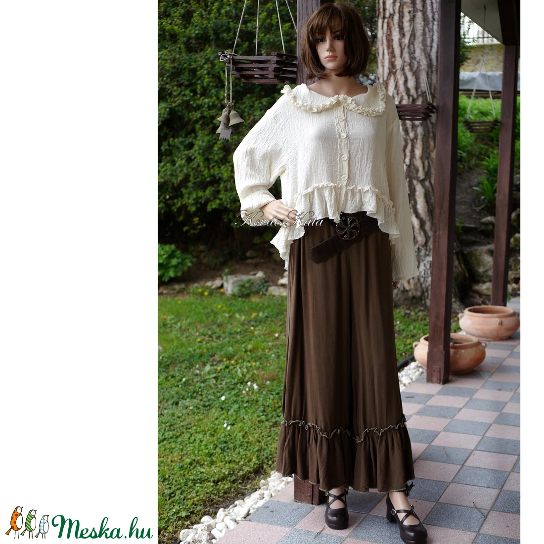 TARANTELLA / csokibarna - lagenlook design nadrág  - ruha & divat - női ruha - nadrág - Meska.hu