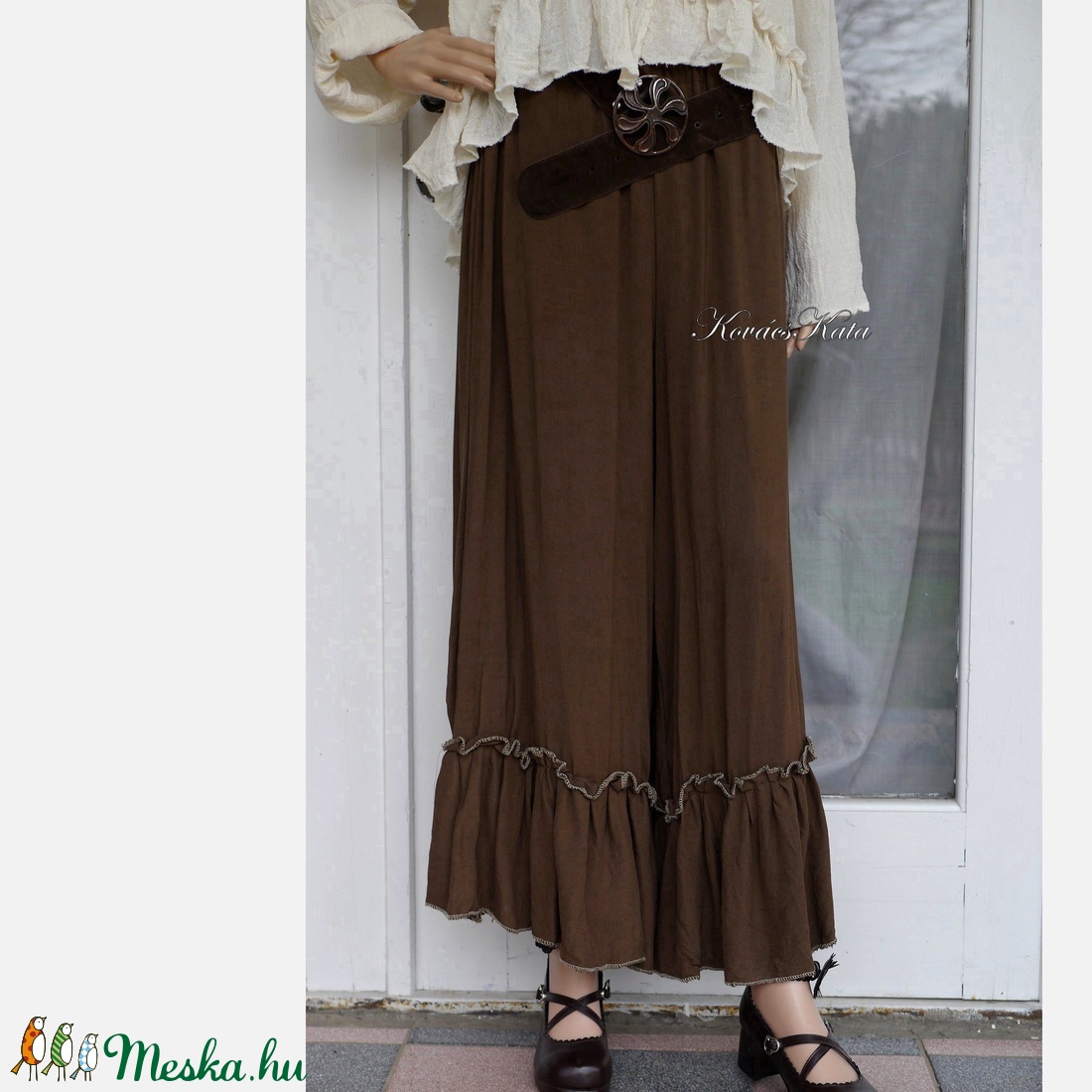 TARANTELLA / csokibarna - lagenlook design nadrág  - ruha & divat - női ruha - nadrág - Meska.hu