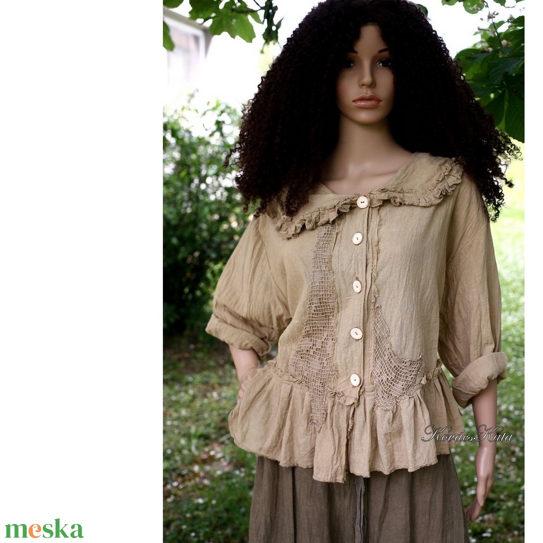 VILMA - lagenlook ing-kabátka / mogyoró, kávé - ruha & divat - női ruha - blúz - Meska.hu VILMA - lagenlook ing-kabátka / mogyoró, kávé - ruha & divat - női ruha - blúz - Meska.hu