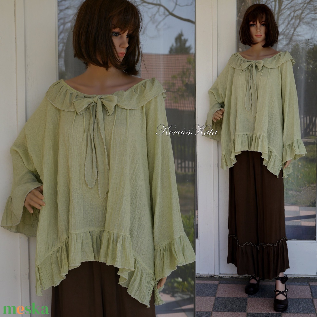 POÉTA - lagenlook tunika / menta - ruha & divat - női ruha - blúz - Meska.hu POÉTA - lagenlook tunika / menta - ruha & divat - női ruha - blúz - Meska.hu