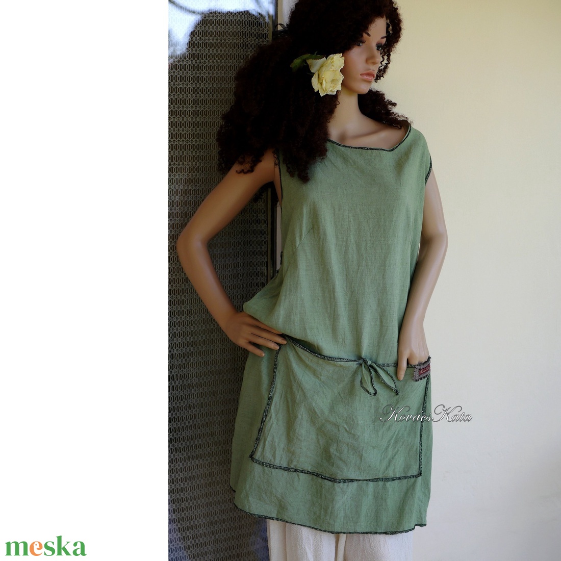 TINA TUNIKA - lagenlook kötényruha / zsálya - ruha & divat - női ruha - tunika - Meska.hu TINA TUNIKA - lagenlook kötényruha / zsálya - ruha & divat - női ruha - tunika - Meska.hu