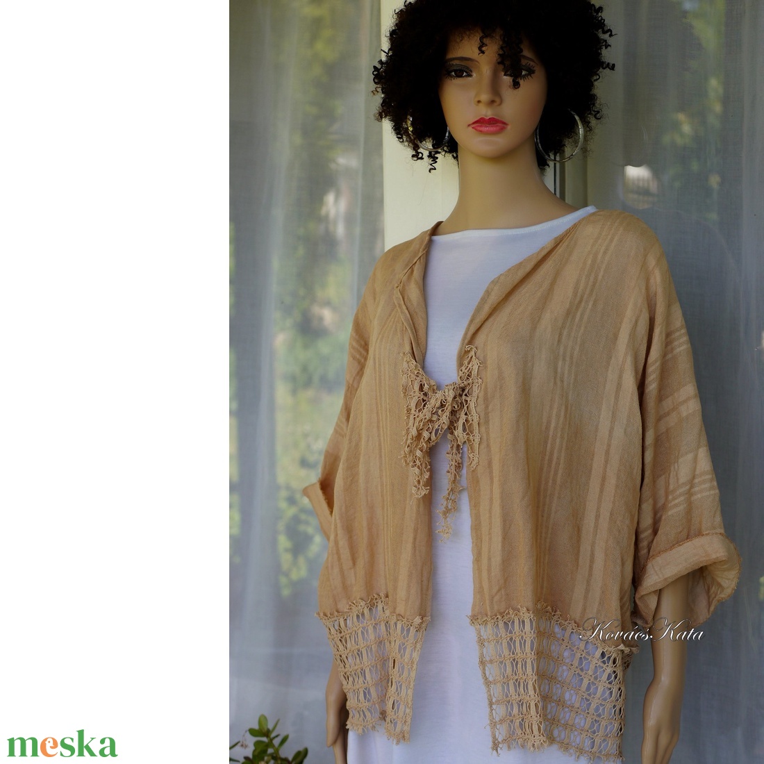 SZABINA - bohém lagenlook kabátka / mogyoró - ruha & divat - női ruha - bolero - Meska.hu SZABINA - bohém lagenlook kabátka / mogyoró - ruha & divat - női ruha - bolero - Meska.hu