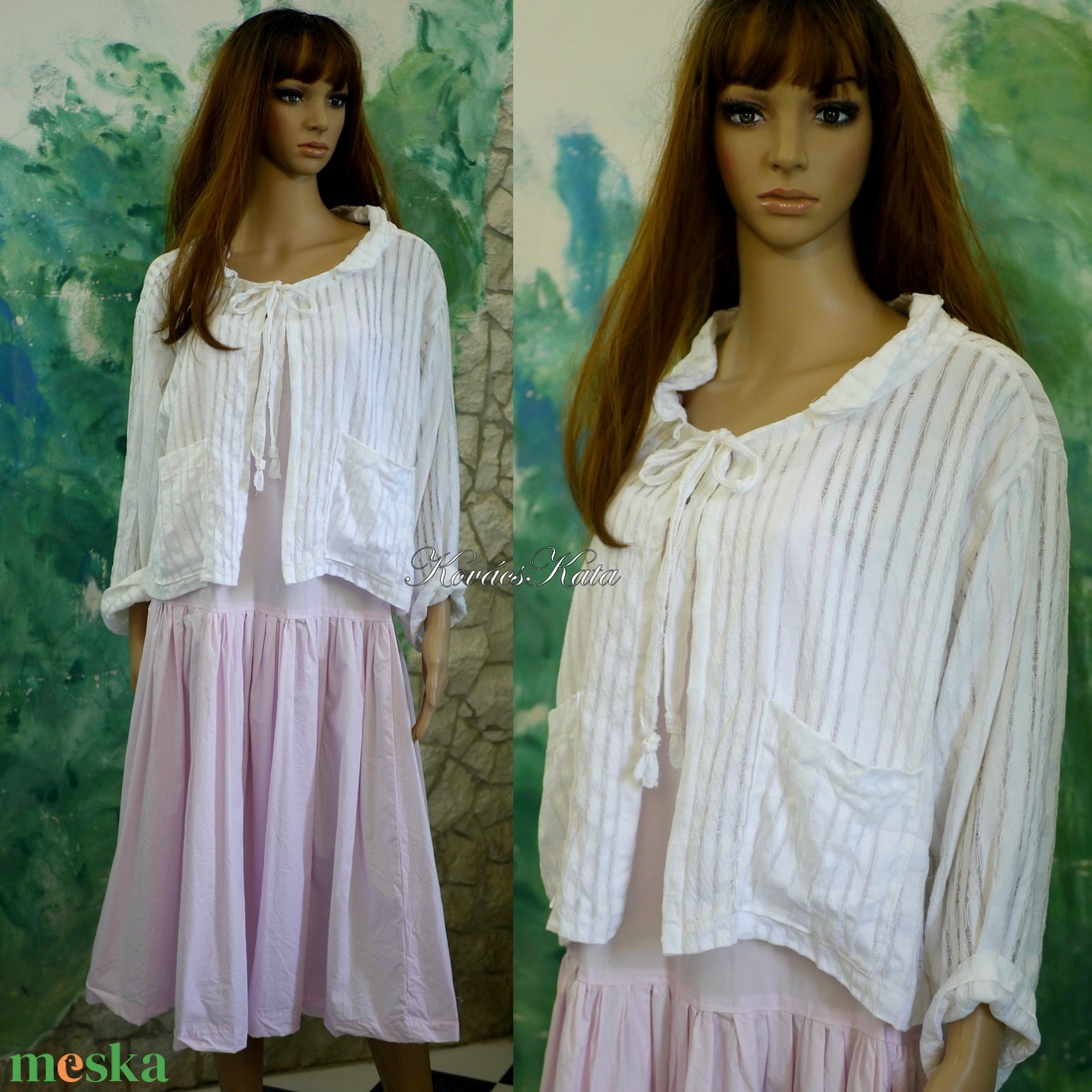 AZSÚROS LÉNA KABÁTKA - lagenlook design blúz - ruha & divat - női ruha - bolero - Meska.hu