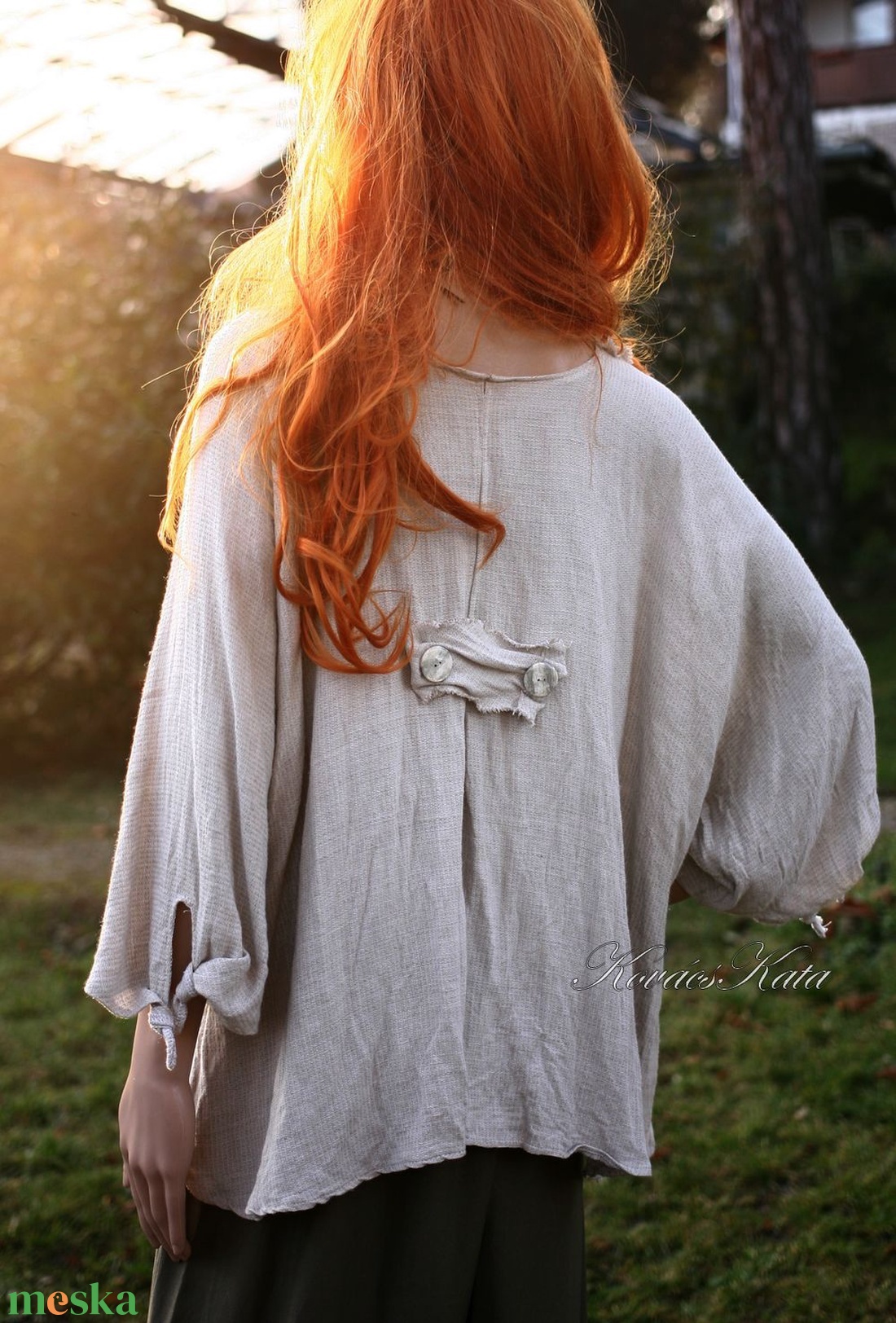 CROPPED LINEN JACKET - bohém design kabátka - ruha & divat - női ruha - blúz - Meska.hu CROPPED LINEN JACKET - bohém design kabátka - ruha & divat - női ruha - blúz - Meska.hu