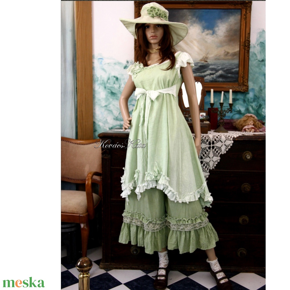 OPHELIA / zöld - shabby chic princessz-ruha - ruha & divat - női ruha - ruha - Meska.hu OPHELIA / zöld - shabby chic princessz-ruha - ruha & divat - női ruha - ruha - Meska.hu