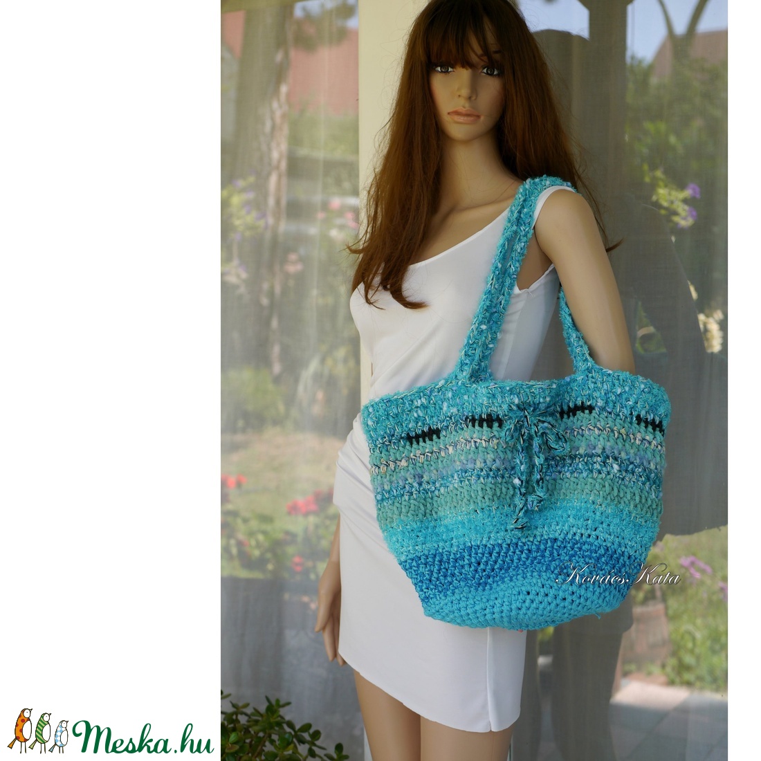 HEXE-BAG / türkizkék - horgolt kosár táska - táska & tok - kézitáska & válltáska - válltáska - Meska.hu HEXE-BAG / türkizkék - horgolt kosár táska - táska & tok - kézitáska & válltáska - válltáska - Meska.hu