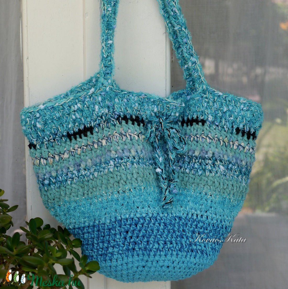 HEXE-BAG / türkizkék - horgolt kosár táska - táska & tok - kézitáska & válltáska - válltáska - Meska.hu HEXE-BAG / türkizkék - horgolt kosár táska - táska & tok - kézitáska & válltáska - válltáska - Meska.hu