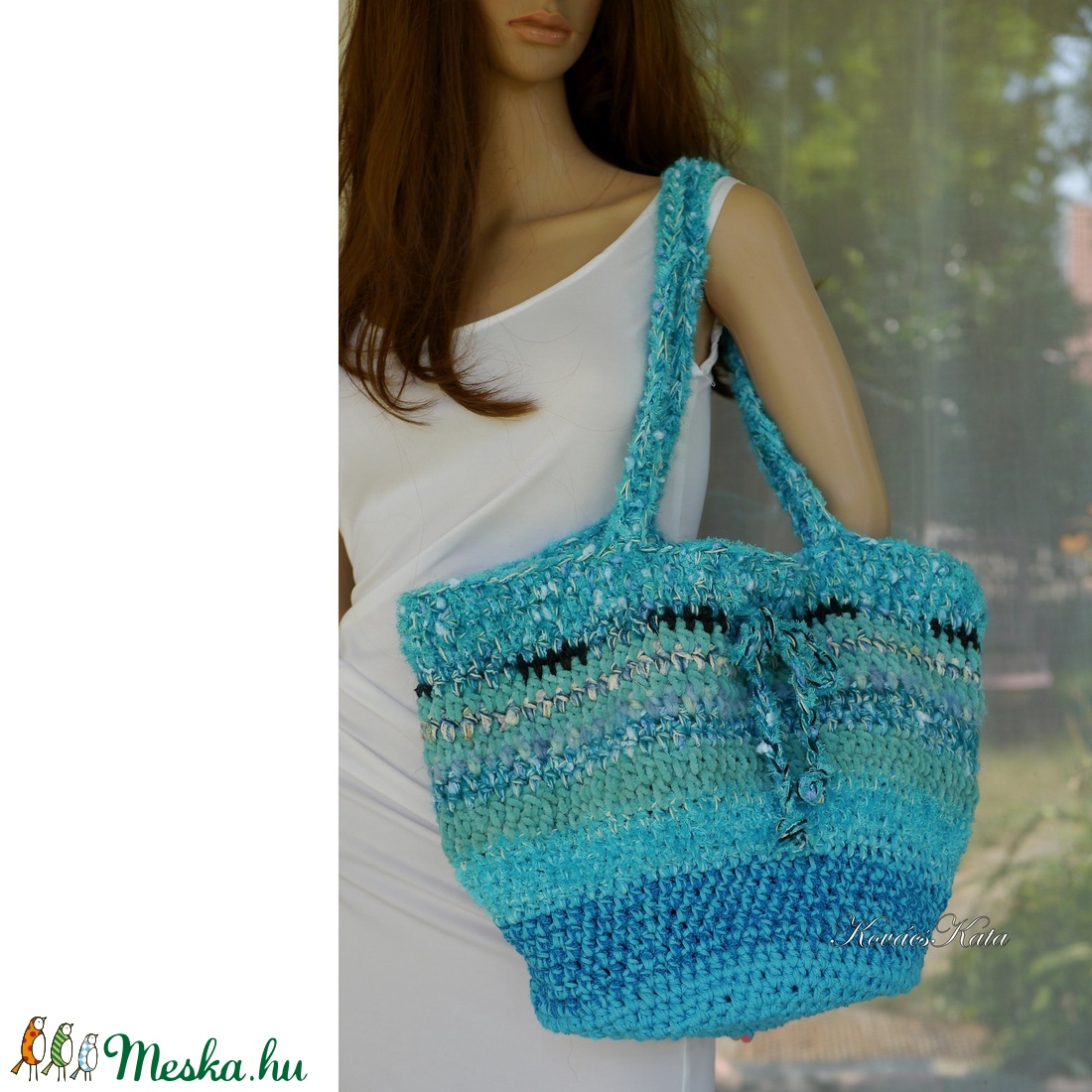 HEXE-BAG / türkizkék - horgolt kosár táska - táska & tok - kézitáska & válltáska - válltáska - Meska.hu HEXE-BAG / türkizkék - horgolt kosár táska - táska & tok - kézitáska & válltáska - válltáska - Meska.hu
