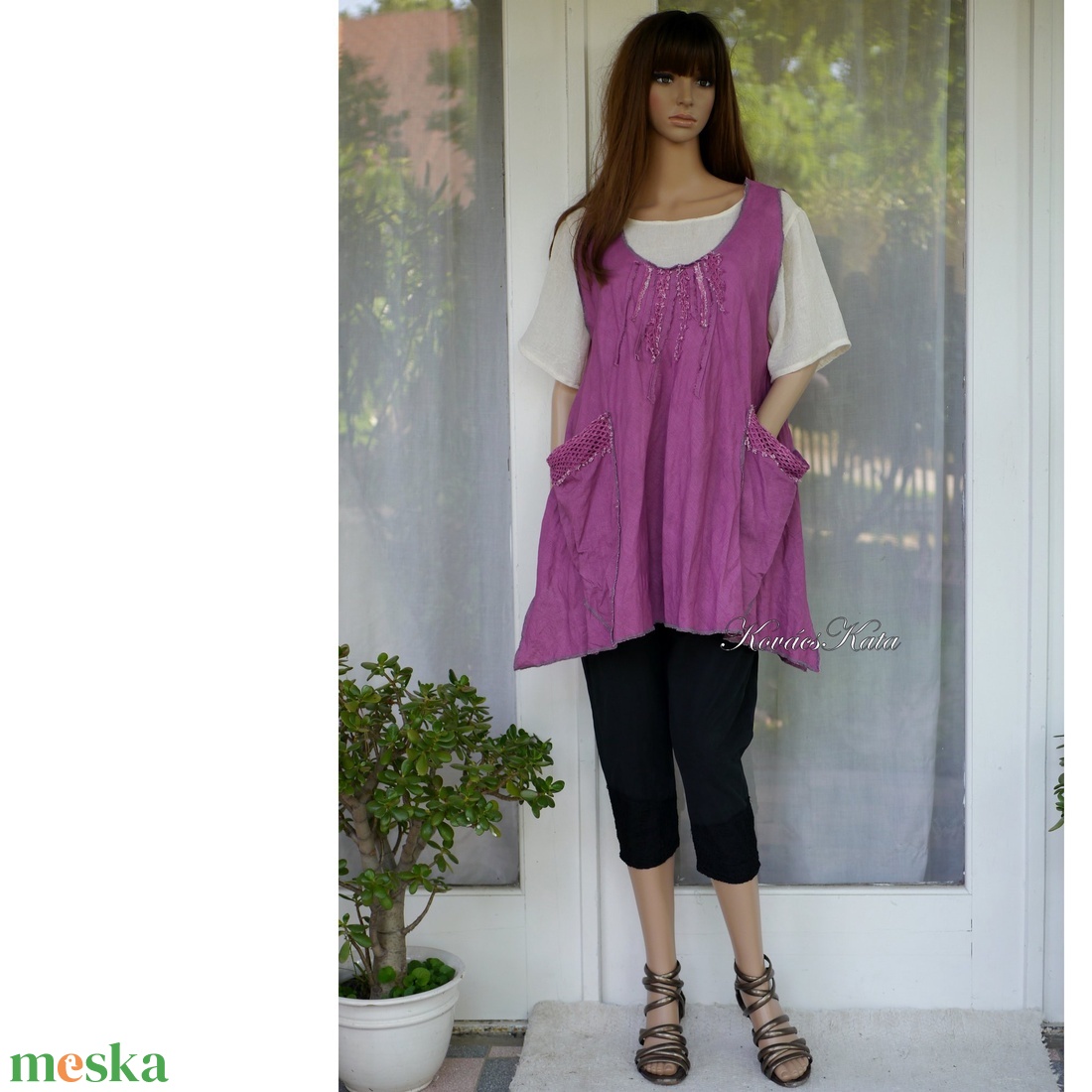 KARINA - artsy lenvászon lagenlook tunika - ruha & divat - női ruha - kismamaruha - Meska.hu KARINA - artsy lenvászon lagenlook tunika - ruha & divat - női ruha - kismamaruha - Meska.hu
